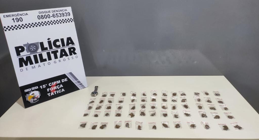 Força Tática prende traficante e apreende 64 porções de maconha em Mato Grosso