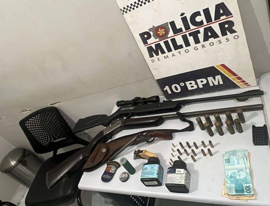 Patrulha Rural prende homem com três armas de fogo sem registro em Cuiabá