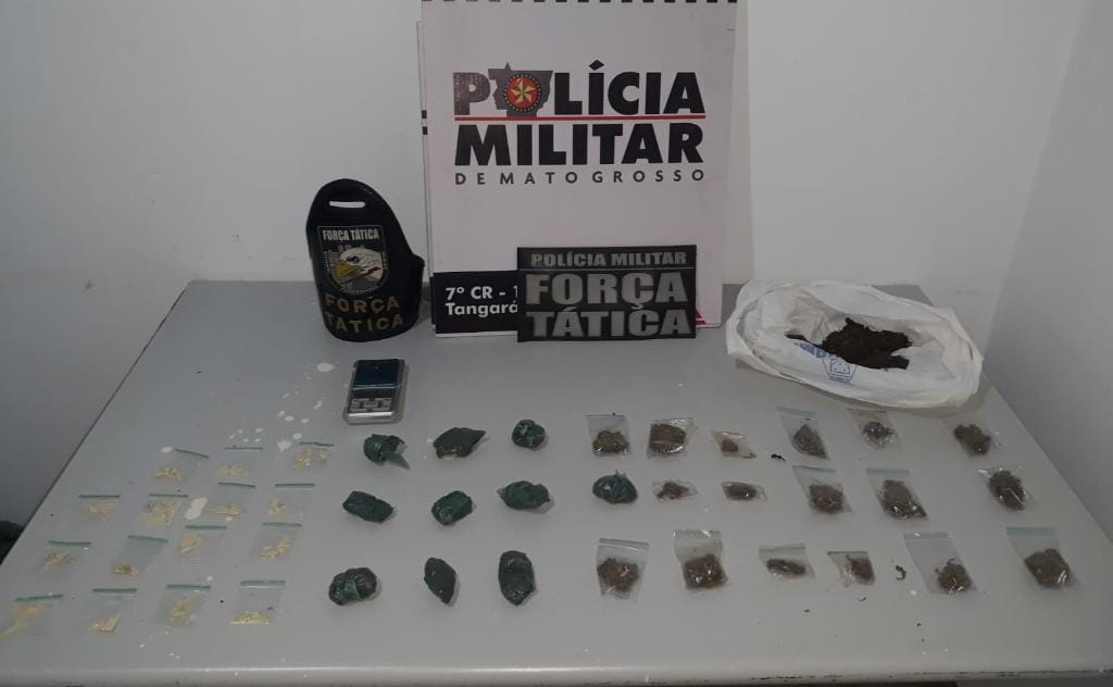 Força Tática apreende adolescente com 43 porções de drogas em Tangará da Serra