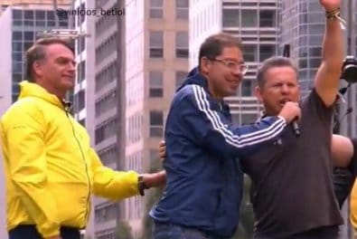 Ao lado de Bolsonaro, Mauro  Mendes participa de ato em SP: "Por Deus, pela pátria e pela liberdade"