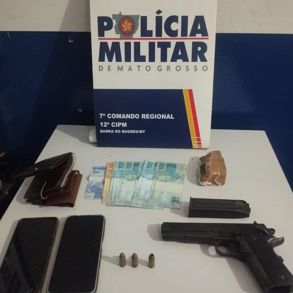 Faccionados de Cuiabá são interceptados pela PM levando drogas e arma para o interior