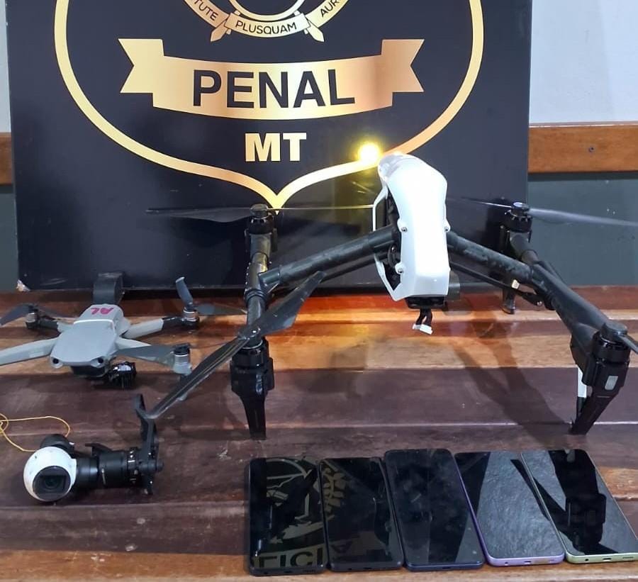 Policiais penais abatem mais dois drones e evitam entrada de cinco celulares em penitenciária
