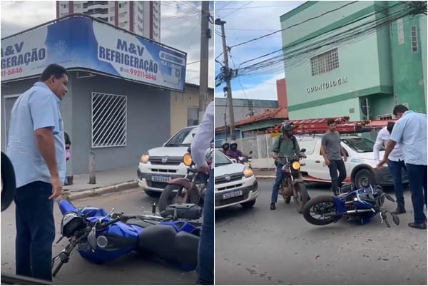Presidente da Câmara atropela motociclista na região central de Várzea Grande; veja vídeo