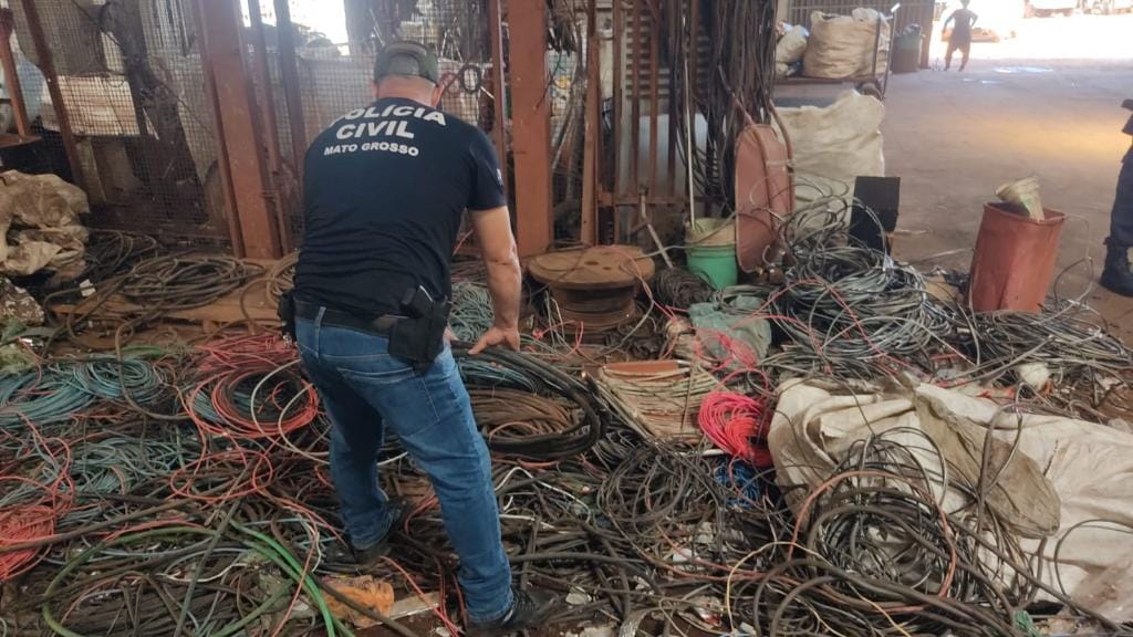 PC faz operação para combater a receptação de cabos de cobre e alumínio furtados em Várzea Grande