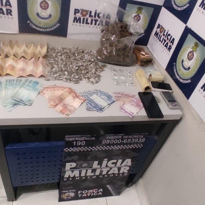 Polícia Militar prende homem com mais de 170 porções de drogas em Cuiabá