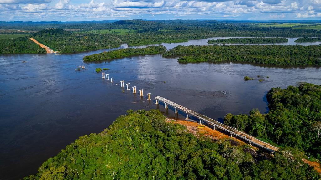 Obra da maior ponte de Mato Grosso avança e atinge 43% de execução; veja fotos