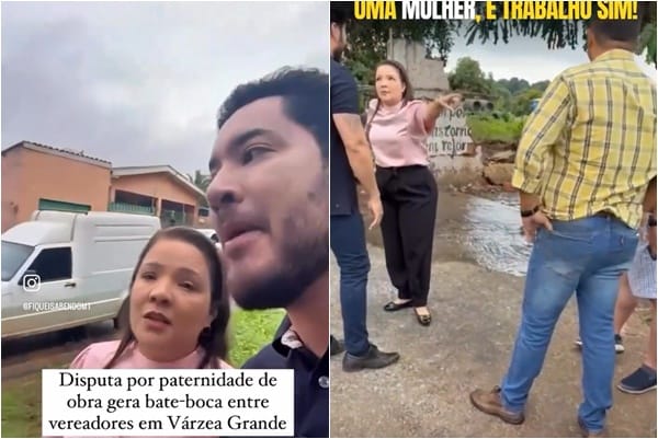 Vereadores de VG protagonizam bate-boca em frente à obra de escola paralisada; veja