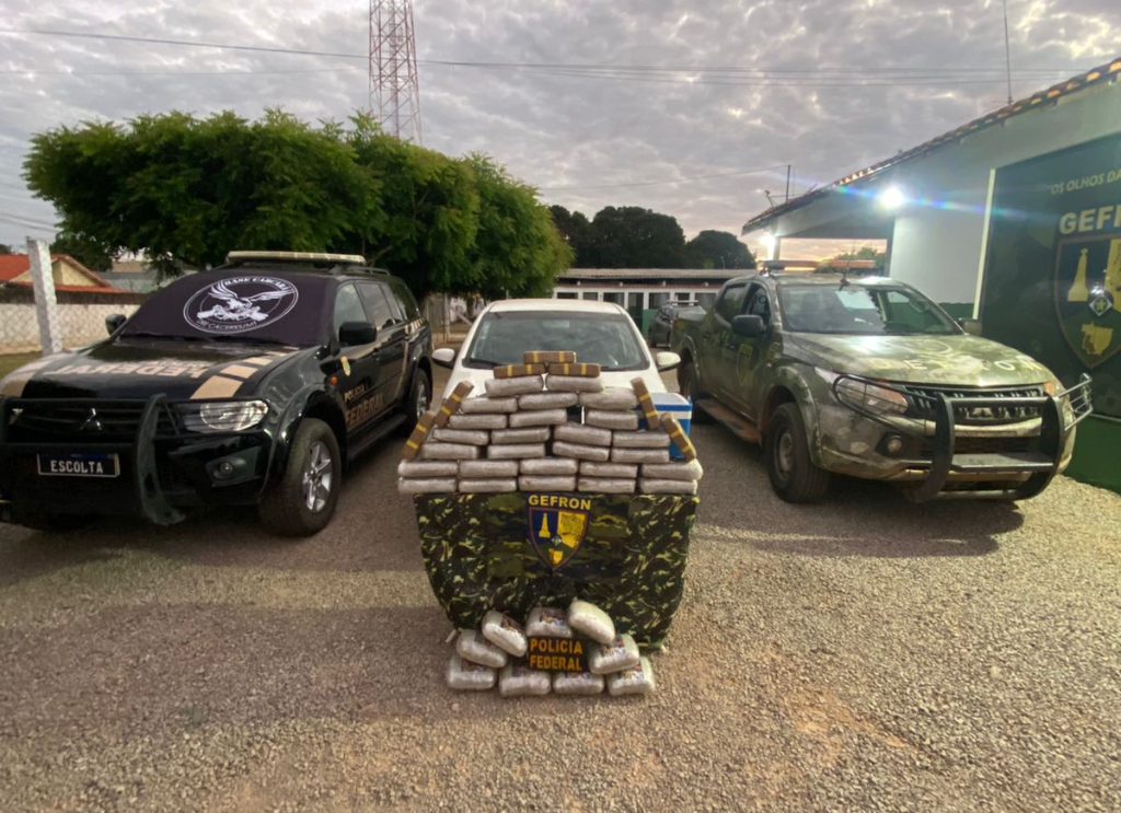 Gefron e PF confiscam R$ 233 mil em drogas em carro de prefeitura usado para transportar pacientes
