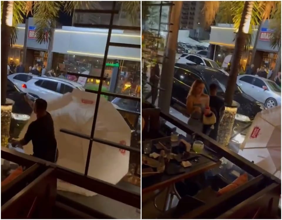 Vídeo mostra homem atirando contra carro de empresário durante confusão no Haru