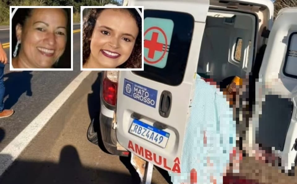 Duas enfermeiras morrem em acidente entre ambulância e caminhão na BR-364