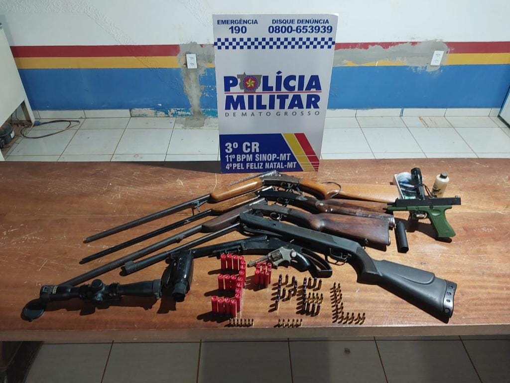 Polícia Militar prende homem por tentativa de feminicídio, apreende armas e 104 munições