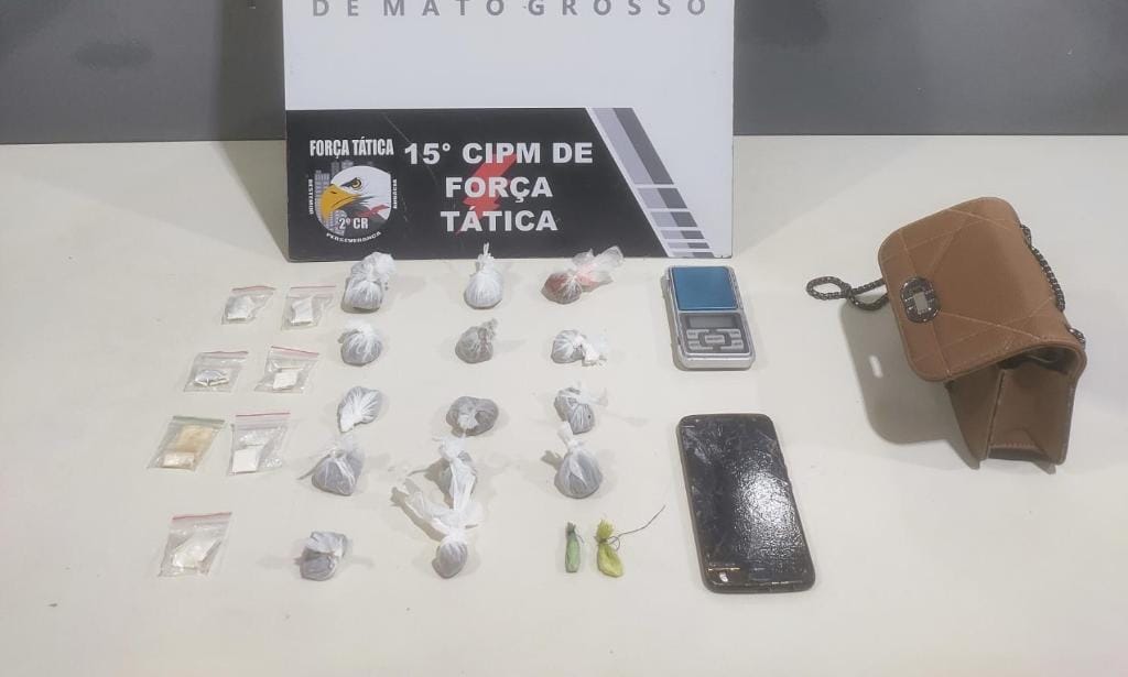 Força Tática prende mulher por tráfico e apreende 23 porções de drogas em Várzea Grande