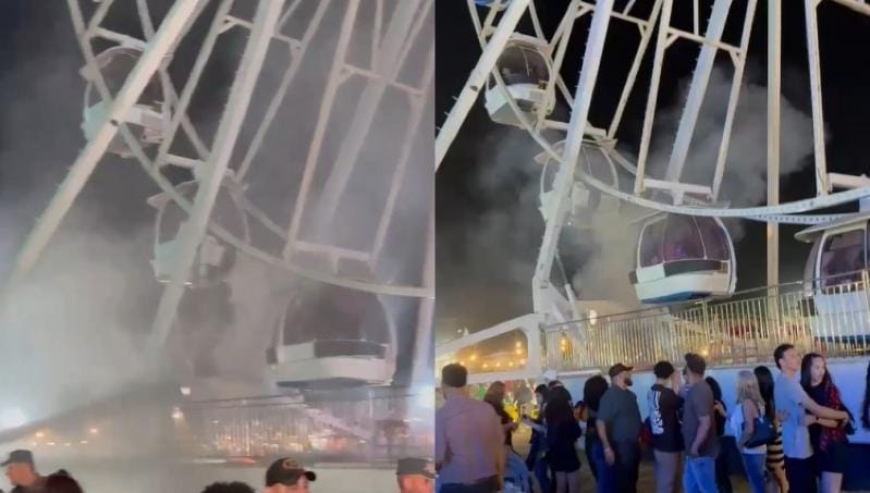 Problema técnico causa princípio de incêndio em roda-gigante na ExpoAgro e gera pânico