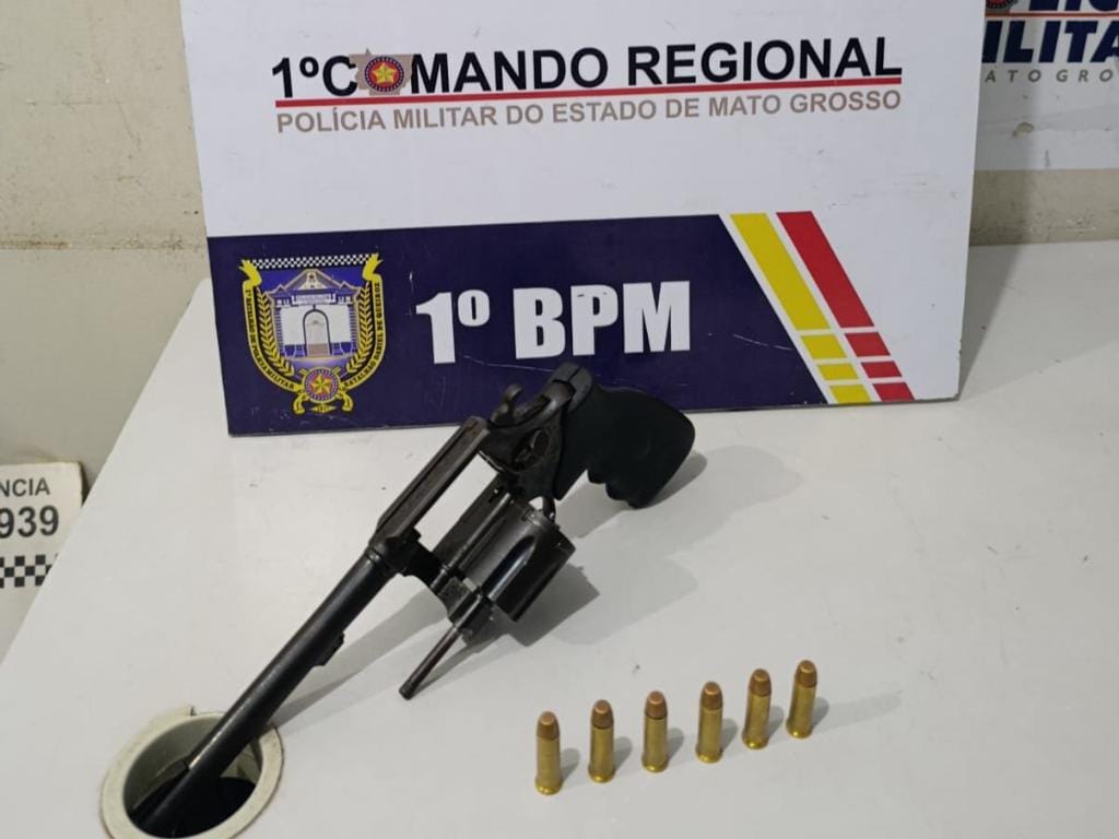 Polícia Militar prende dois homens com revólver e munições em Cuiabá