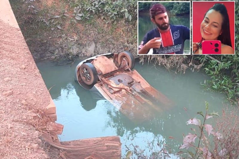 Mulher, filhos e namorado morrem após carro cair em córrego e ficar submerso