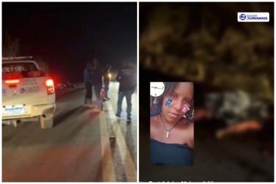 Mulher é atropelada por carreta e morre após descer de carro e atravessar rodovia em MT