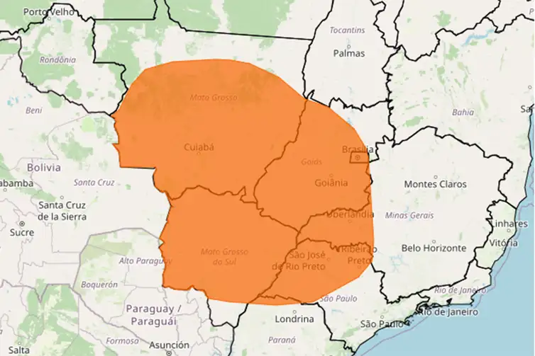 Inmet emite alerta laranja para baixa umidade entre 20% e 12% em Mato Grosso e mais 6 estados