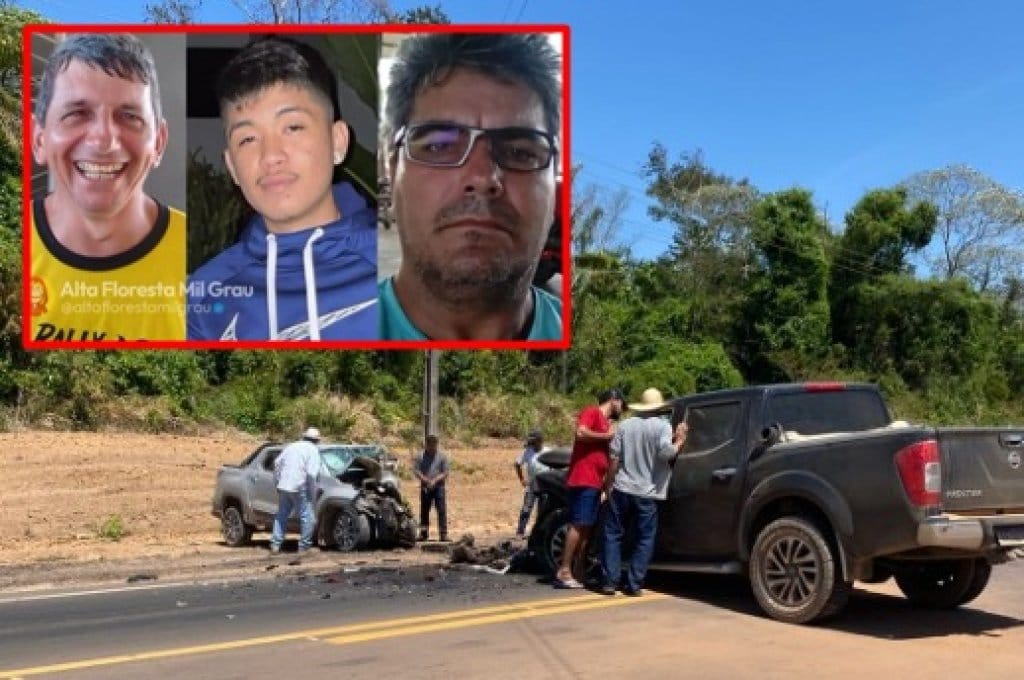 Colisão entre caminhonete e picape deixa três mortos e quatro feridos em rodovia estadual