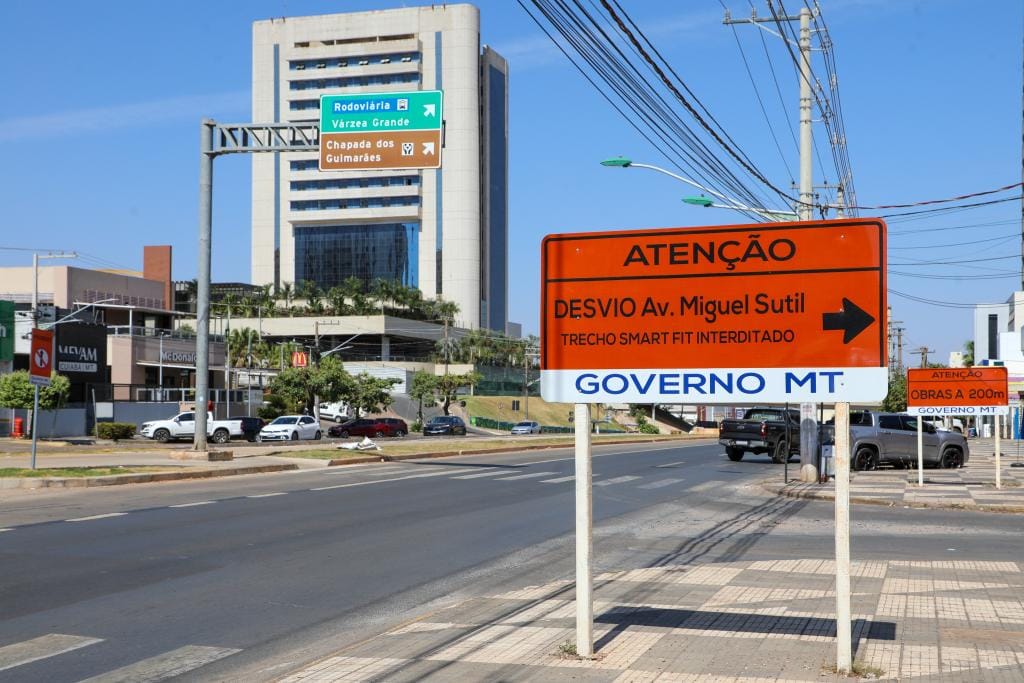 Alça de acesso para a Avenida Miguel Sutil será interditada a partir de segunda-feira
