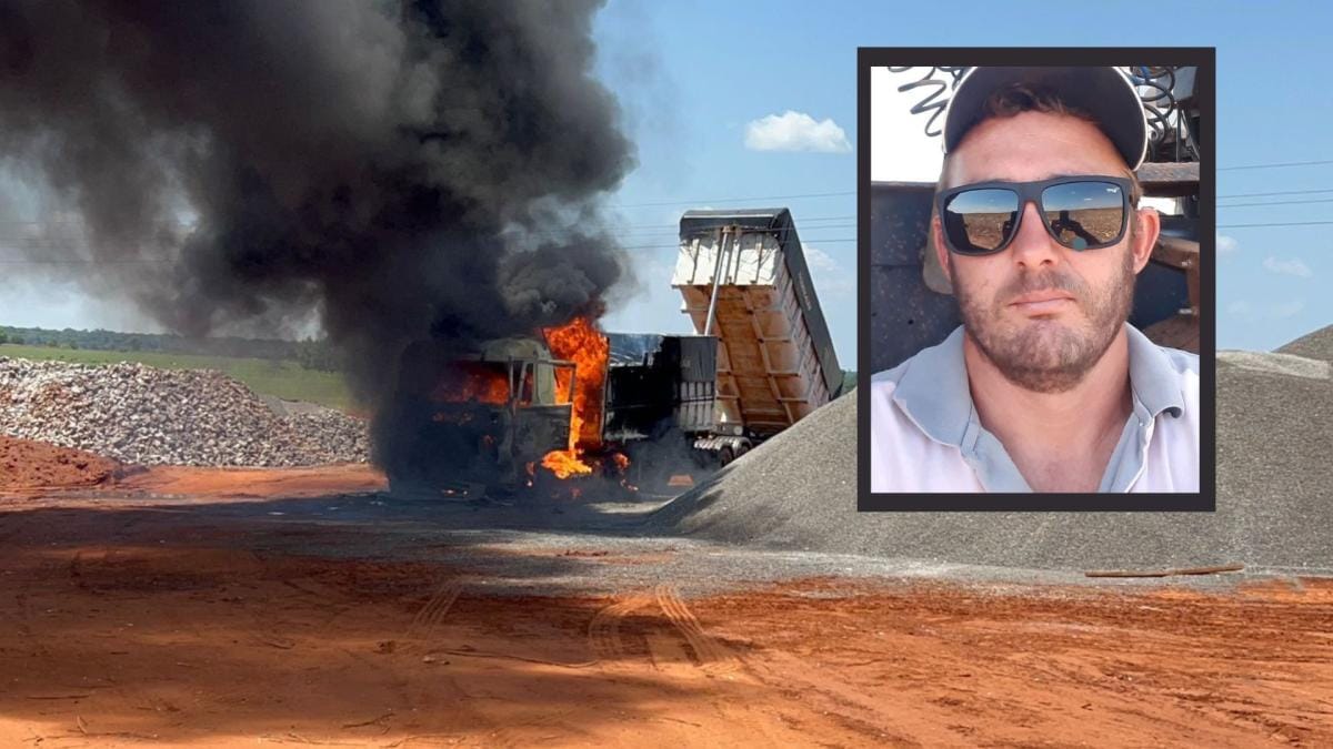 Motorista morre carbonizado após caminhão ser atingido por descarga elétrica em empresa