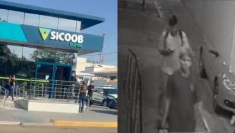 Bandidos invadem agência e furtam R$ 279 mil e arma de vigilante em MT; vídeo