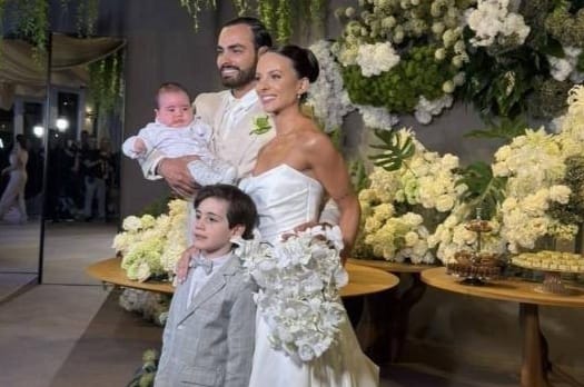 Pivetta compartilha momento marcante ao conduzir a filha Vitória ao altar