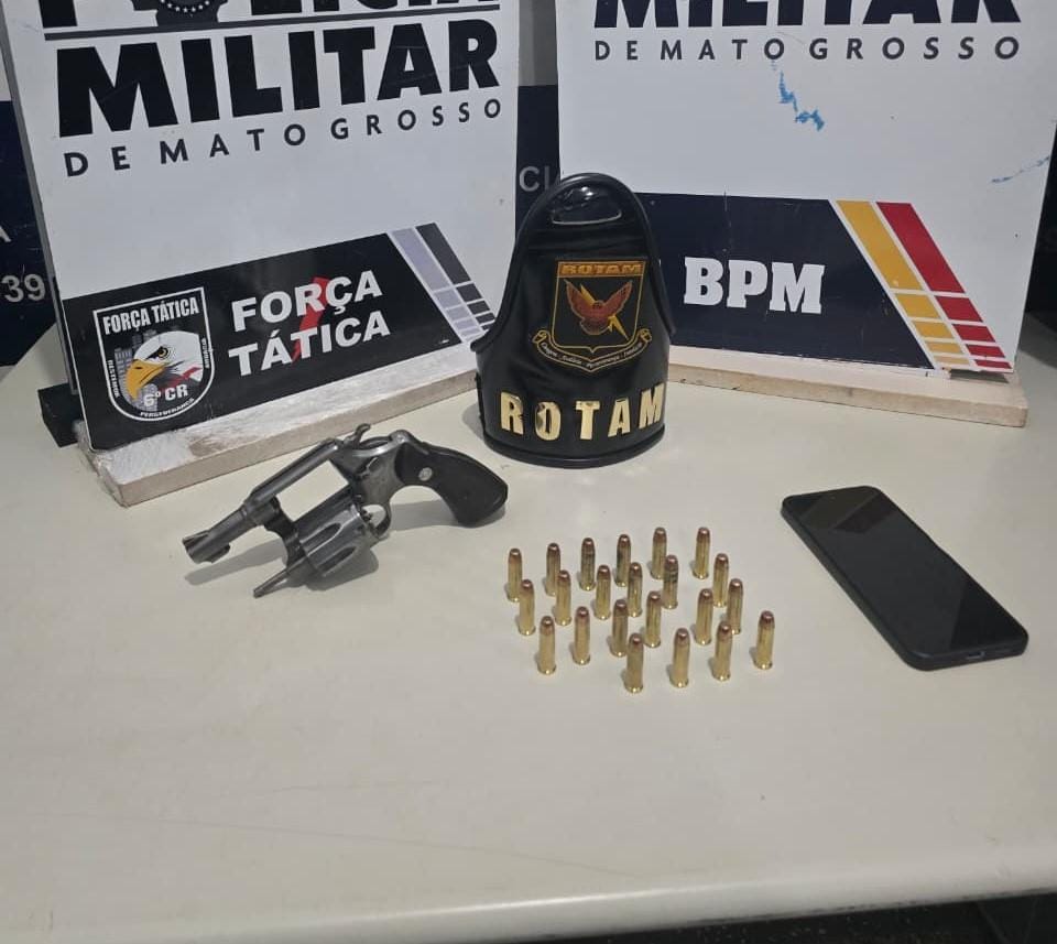 Polícia Militar frustra tentativa de homicídio e detém dupla com arma de fogo e munições