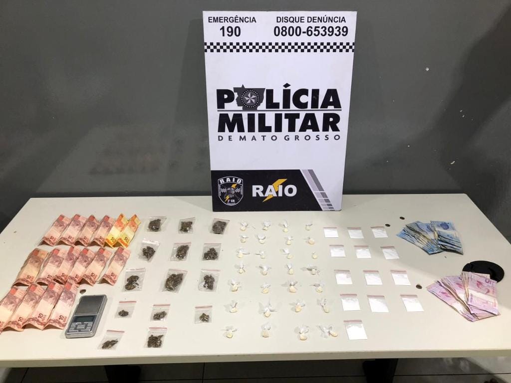 Traficante é preso pela PM com porções de drogas em conveniência em Várzea Grande