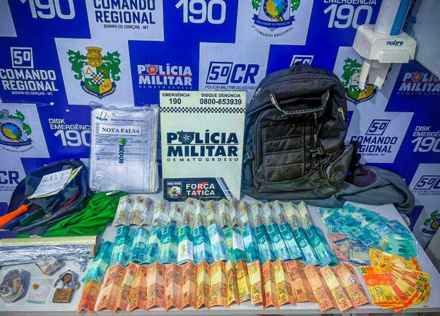 Ladrão que participou de roubo de R$ 280 mil de agência bancária é preso com R$ 11 mil