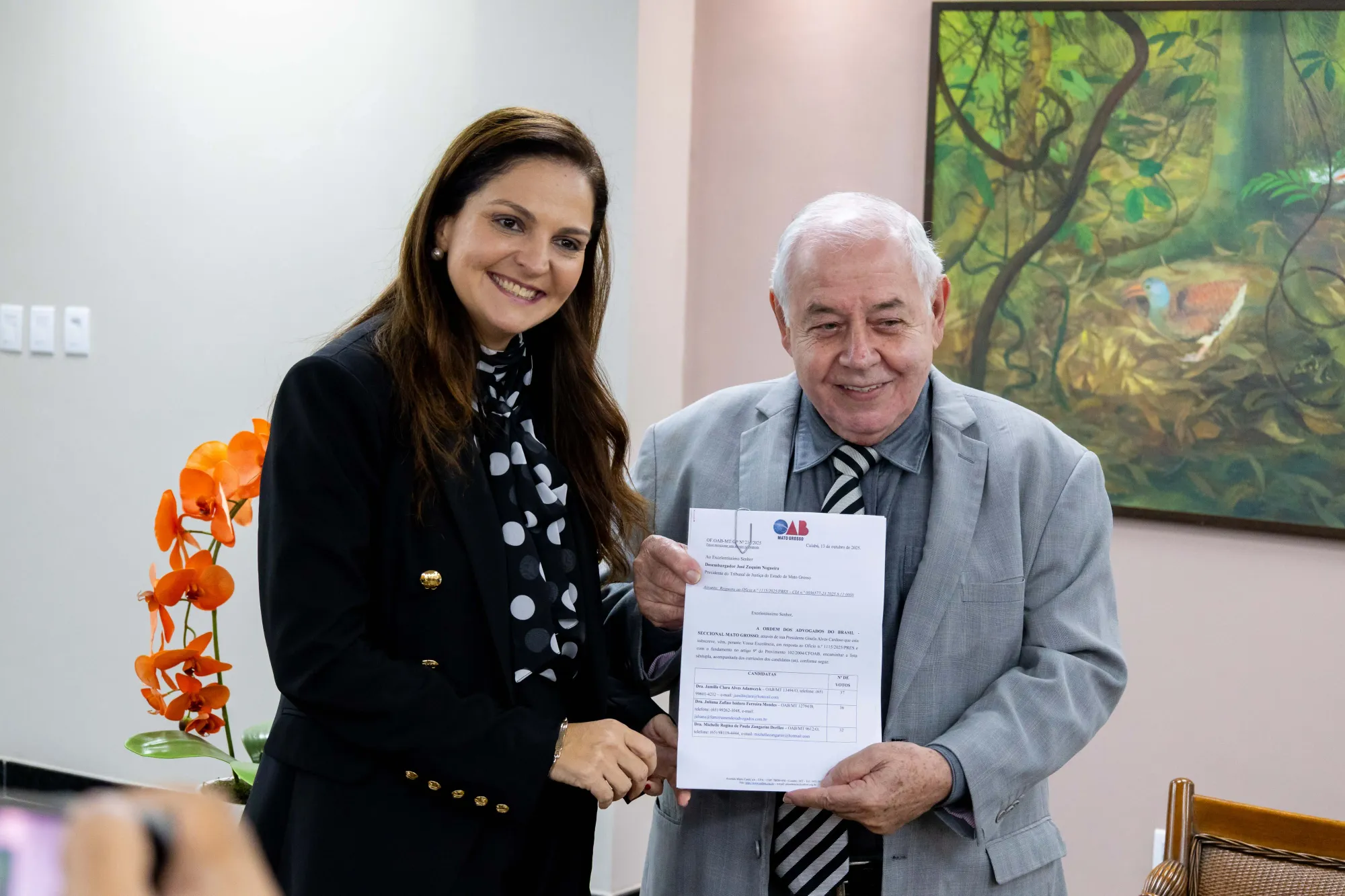 TJMT recebe lista sêxtupla da OAB-MT para escolha de novo desembargador pelo Quinto