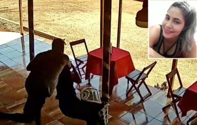 Vídeo mostra covarde agredindo ex-namorada um mês antes de matá-la a tiros