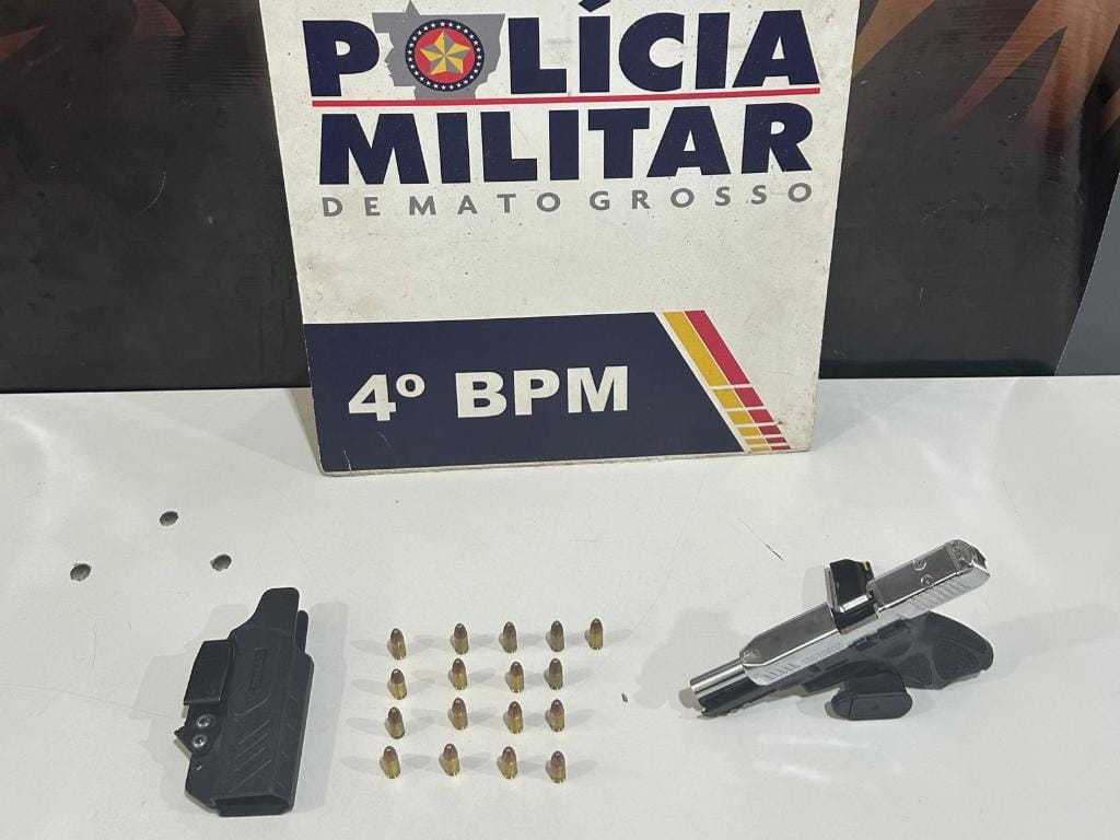 Polícia Militar prende homem com pistola e 17 munições em Várzea Grande