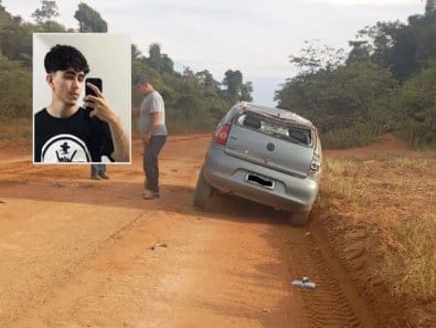 Jovem de 19 anos morre após perder controle da direção e  capotar veículo em estrada rural
