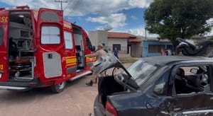 Corpo de Bombeiros socorre família ferida após acidente em Sinop