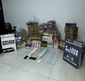 PM apreende 34 cestas básicas que seria seriam entregues por facção