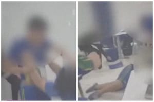Vídeo mostra aluno sendo agredido por colega em sala de aula e mãe aciona a polícia