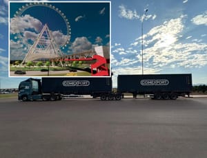 Primeiras peças da roda-gigante do Parque Novo Mato Grosso chegam a Cuiabá