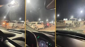 Oito veículos se envolvem em engavetamento na rodovia BR-163 em Mato Grosso; veja vídeo