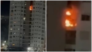 Incêndio atinge prédio de luxo em Cuiabá e força evacuação de duas torres