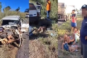 Casal morre e duas crianças ficam feridas em acidente entre carro de passeio e caminhão