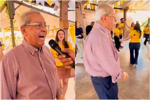 Jayme Campos solta a voz e mostra samba no pé em evento da família Barros, em VG