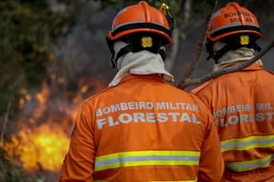 Corpo de Bombeiros extingue três incêndios florestais e combate quatro neste sábado