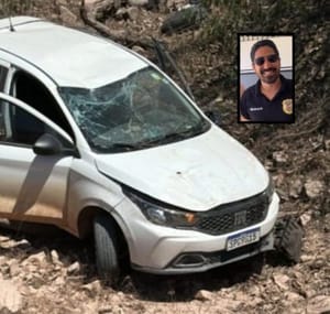 Delegado que capotou viatura em rodovia estadual está intubado em estado grave em Cuiabá