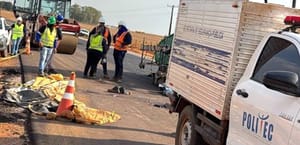 Três trabalhadores morrem atropelados por rolo compressor em obras de duplicação da BR-163