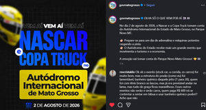 Após elogios, Autódromo de MT receberá etapa da Nascar e Copa Truck em 2026
