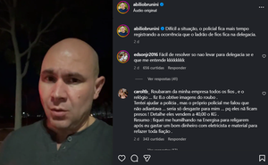 Abilio denuncia furto repetido de fiação no Parque das Águas e culpa Lula por avanço da criminalidade