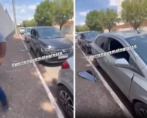 Bandidos arrombam veículos e furtam objetos em bairro nobre de Cuiabá; veja vídeo