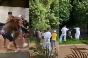 Vídeo mostra filhos de prefeito em briga generalizada por ciúmes em frente à tabacaria