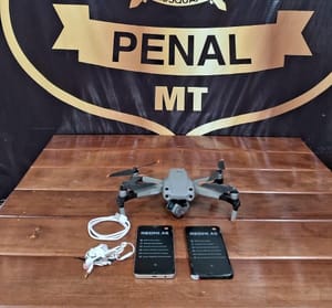 Policiais Penais abatem drone com celulares sobrevoando penitenciária em Mato Grosso