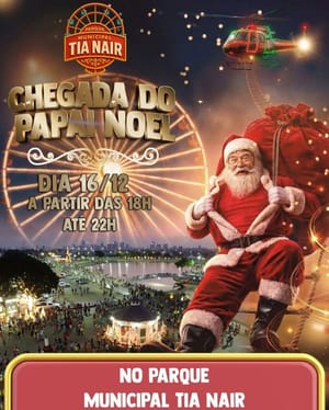 Parque Tia Nair recebe evento natalino com chegada do Papai Noel